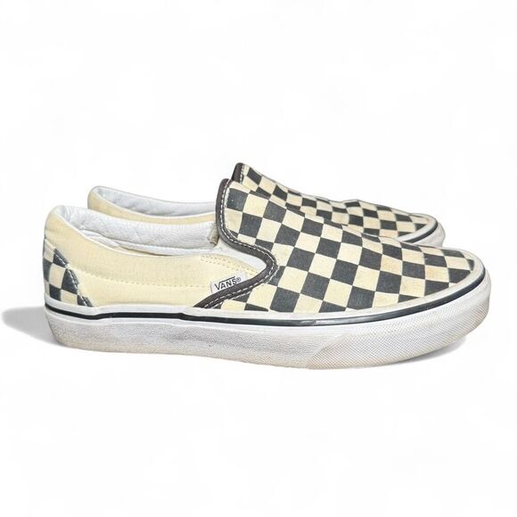 Vans Classic Slip-On Checkerboard Shoes Men’s 6.5 / Women’s 8 Black White Asher - Picture 4 of 8